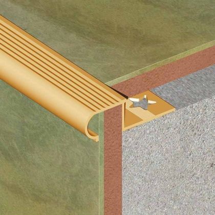 Protectie treapta rotunda Lineco din aluminiu 2500x18x10 mm