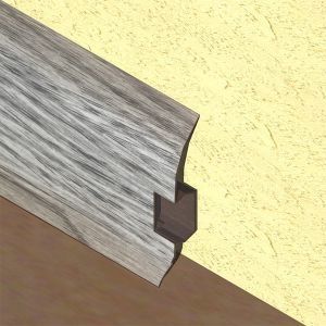 Plinta Lineco din PVC culoare gri lemnos pentru parchet - 60 mm