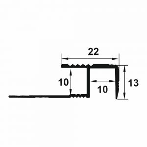 Protectie treapta Prolux din aluminiu eloxat 2700x22x10 mm