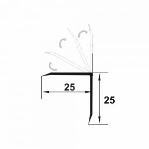 Cornier Lineco flexibil din PVC 2750x25x25 mm