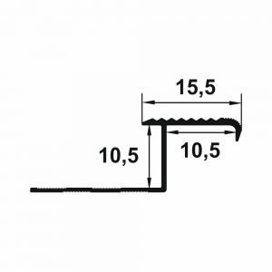 Protectie treapta Lineco din aluminiu 2500x22 x10 mm