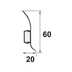 Plinta LINECO din PVC culoare stejar deschis pentru parchet - 60 mm