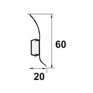 Plinta LINECO din PVC culoare gri artar pentru parchet - 60 mm