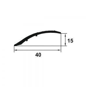 Trecere Prolux pentru diferenta de nivel din aluminiu eloxat 900x40x15 mm
