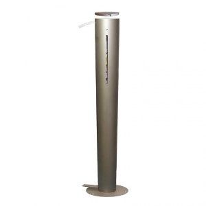 Dispenser/distribuitor vertical din inox pentru gel de maini dezinfectant, cu actionare la pedala, 320x320x1000 mm
