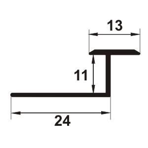 Profil "T" flexibil din aluminiu eloxat A=11mm, l=2.70m