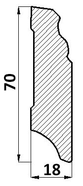 Plinta alba MDF Hamburg 70x18 mm 