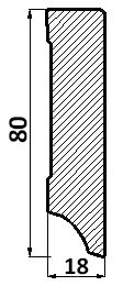 Plinta alba cubica din MDF, 80x18 mm, 2,4 m lungime