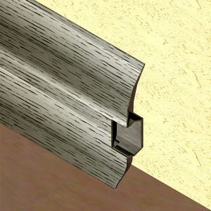 Plinta Lineco din PVC culoare stejar gri pentru parchet - 60 mm