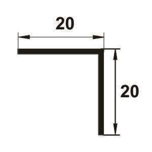 Cornier Lineco din aluminiu 2500x20x20 mm