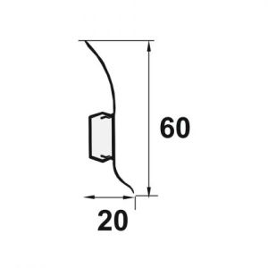 Plinta Lineco din PVC culoare frasin crem pentru parchet - 60 mm