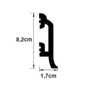 Plinta rotunjita duropolimer 82x17 mm