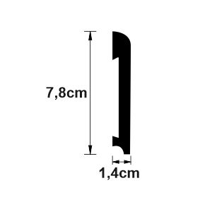 Plinta dreapta duropolimer 78x14 mm