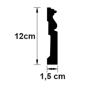 Plinta Hamburg duropolimer, 120x15 mm