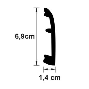 Plinta rotunjita duropolimer 69x14 mm