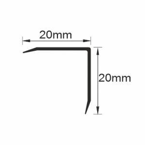 Cornier cu laturi tesite din inox  l=A=20mm